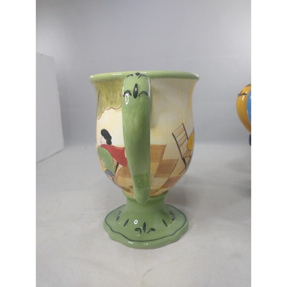 Jennifer Brinley Bistro Coffe Mug Cup Certified International Pedestal Set Of 3 - Picture 11 of 16